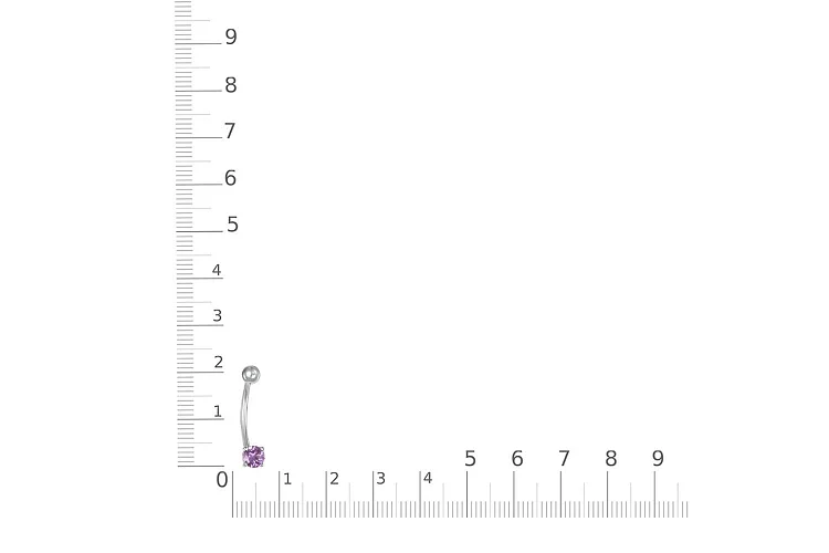 Пирсинг из белого золота с аметистом