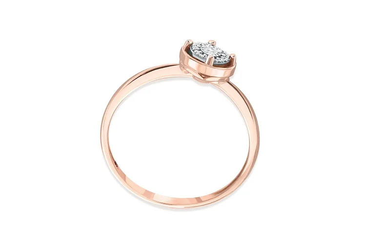 Кольцо из красного золота с 13 бриллиантами