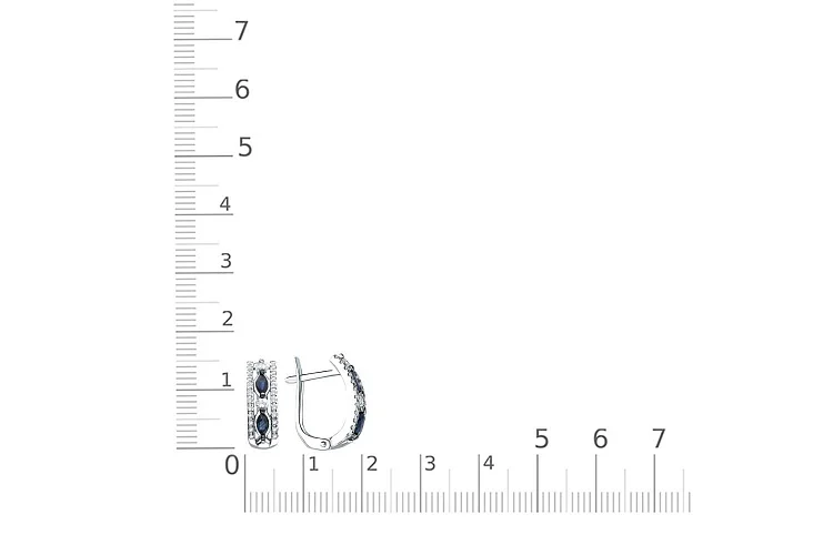 Серьги из белого золота с 8 сапфирами и 48 бриллиантами