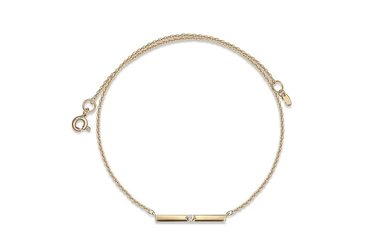 Колье из жёлтого золота с фианитом