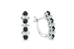 Серьги Дорожки из белого золота с 20 фианитами