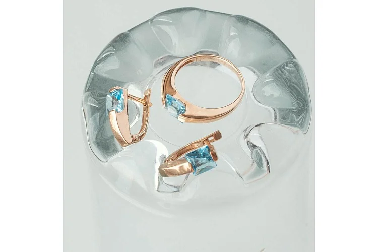 Серьги из красного золота с 2 топазами swiss