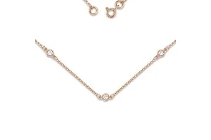 Колье из красного золота с 3 бриллиантами