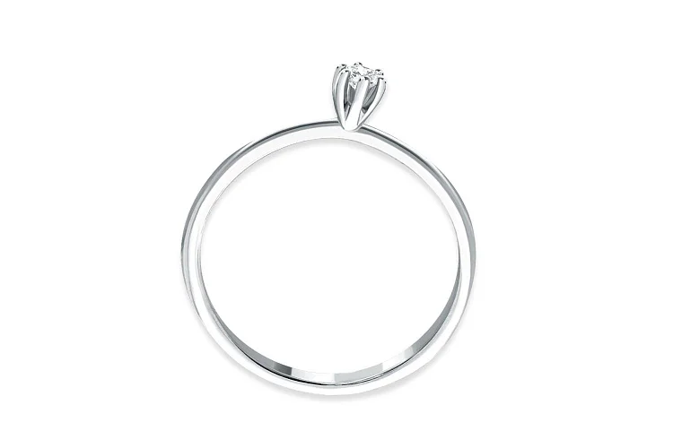 Кольцо из белого золота с фианитом