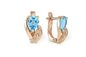 Серьги из красного золота с 2 топазами swiss