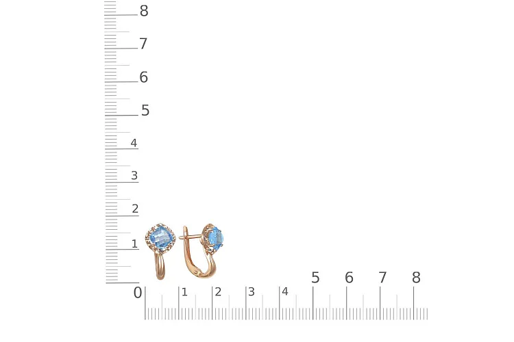 Серьги из красного золота с 2 топазами swiss