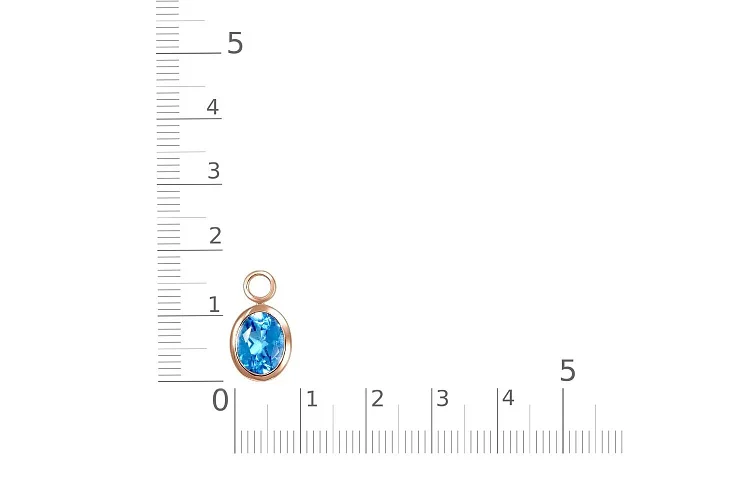 Подвеска из красного золота с топазом swiss