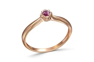 Кольцо из красного золота с рубином