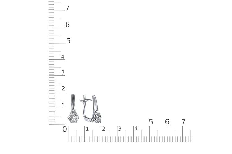 Серьги Малинки из белого золота с 14 бриллиантами