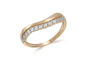 Кольцо из жёлтого золота с 13 фианитами