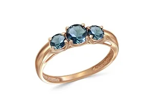 Кольцо из красного золота с 3 топазами лондон