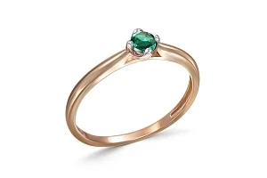 Кольцо из красного золота с изумрудом