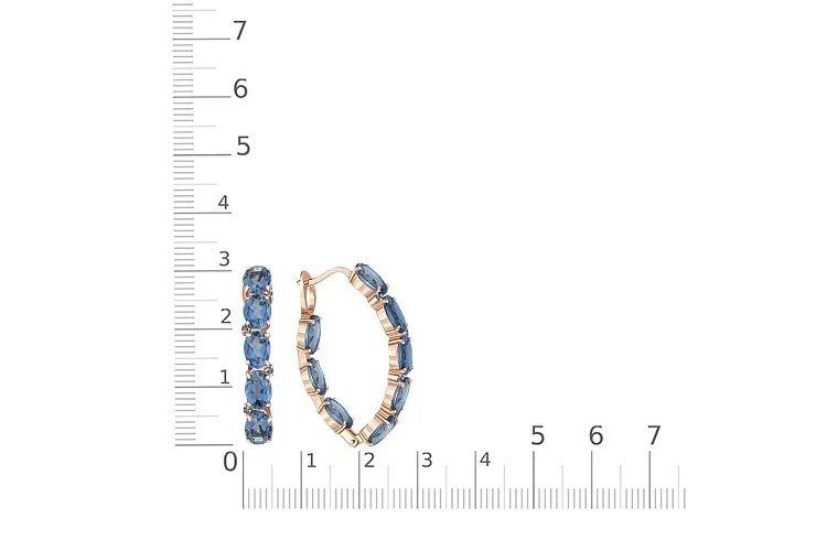 Серьги из красного золота с 24 топазами лондон