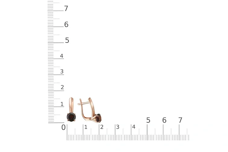 Серьги из красного золота с 2 гранатами