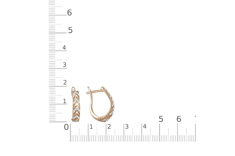 Серьги из красного золота с 50 бриллиантами