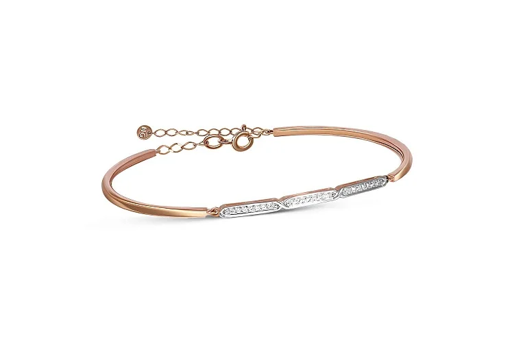 Браслет из красного золота с 21 фианитами