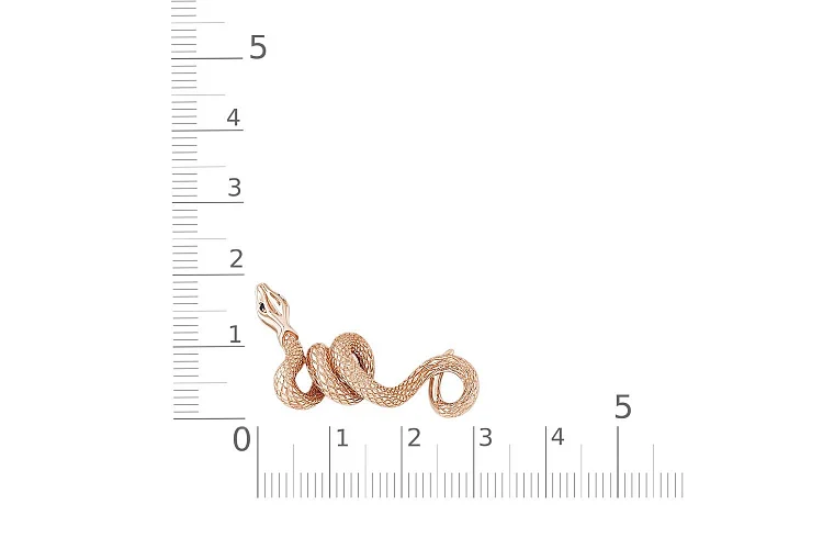 Подвеска Змея из красного золота с 2 бриллиантами