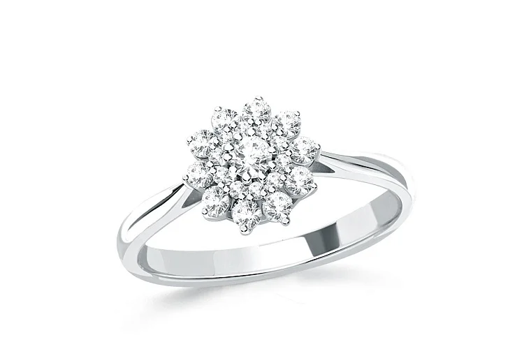 Кольцо из белого золота с 21 бриллиантами