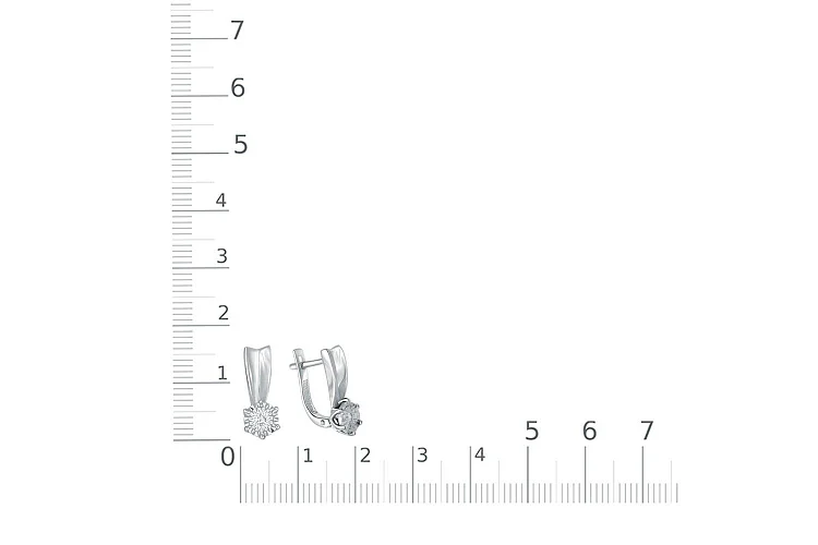 Серьги из белого золота с 2 бриллиантами