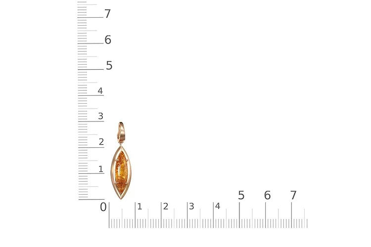 Подвеска из красного золота с янтарём