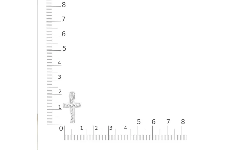 Крест из белого золота с 12 бриллиантами