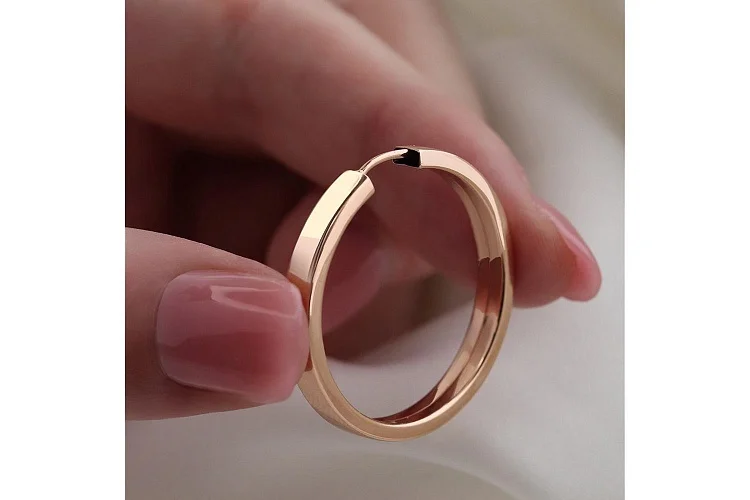 Серьги-конго из красного золота без вставок