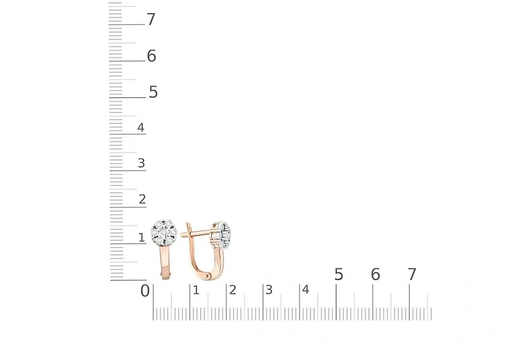 Серьги из красного золота с 14 бриллиантами