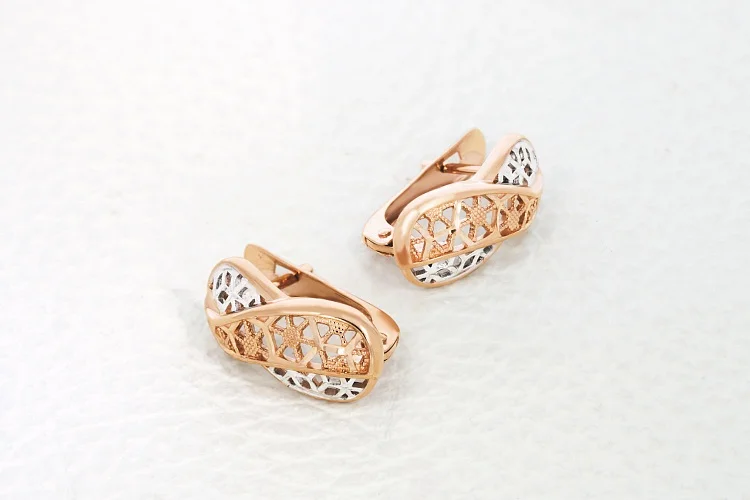 Серьги из красного золота без вставок