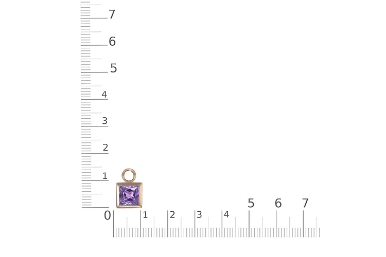 Подвеска серёг-трансформеров из красного золота с аметистом