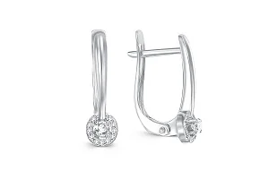 Серьги из белого золота с 24 фианитами