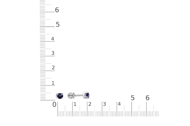 Серьги-пусеты из белого золота с 2 сапфирами