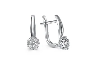 Серьги Малинки из белого золота с 14 бриллиантами
