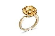 Кольцо из жёлтого золота с кварцем