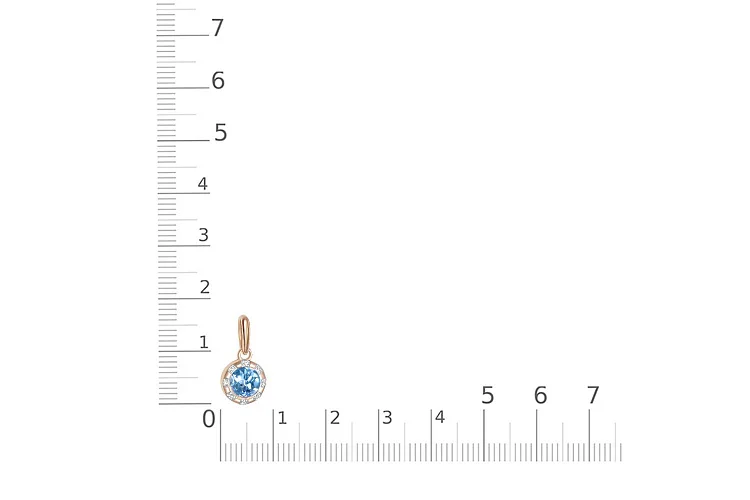 Подвеска из красного золота с топазом swiss и 8 фианитами