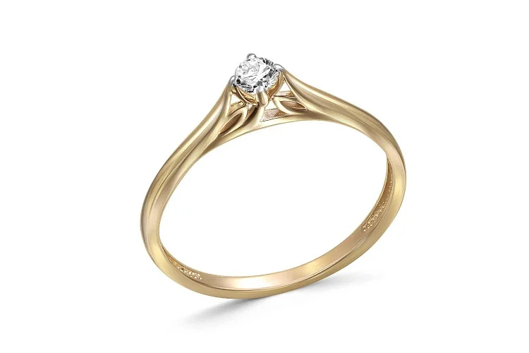 Кольцо из жёлтого золота с бриллиантом