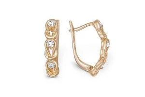 Серьги из красного золота с 6 бриллиантами