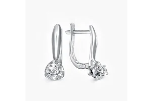 Серьги из белого золота с 2 бриллиантами