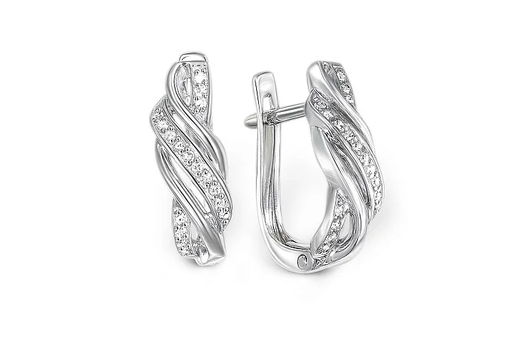Серьги из белого золота с 34 бриллиантами