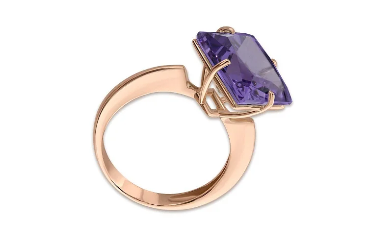 Кольцо из красного золота с наноситалом