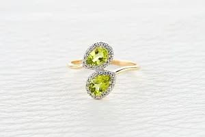 Кольцо из жёлтого золота с 34 хризолитами