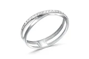 Кольцо Дорожка из белого золота с 17 бриллиантами