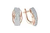 Серьги из красного золота с 126 фианитами