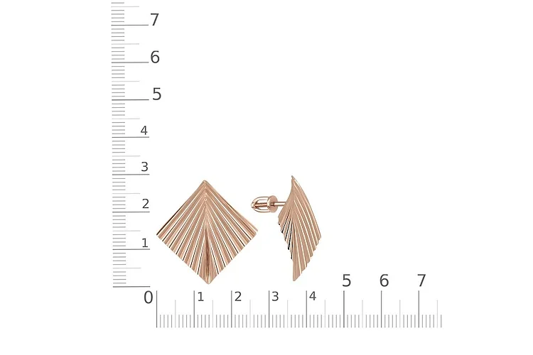 Серьги-пусеты из красного золота без вставок