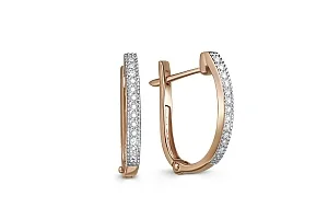 Основа серёг-трансформеров Дорожки из красного золота с 26 фианитами