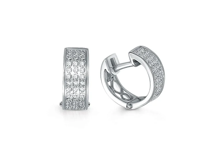 Серьги Дорожки из белого золота с 72 бриллиантами