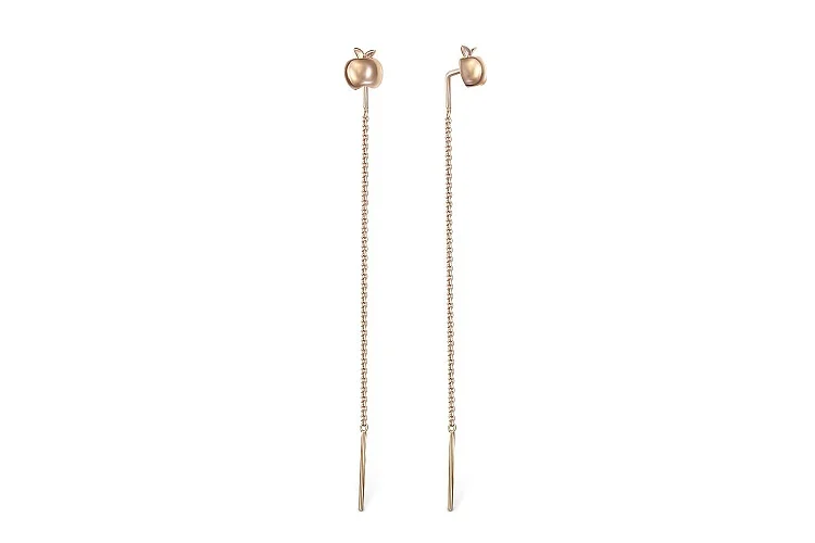 Серьги-продёвки Яблоки из красного золота без вставок