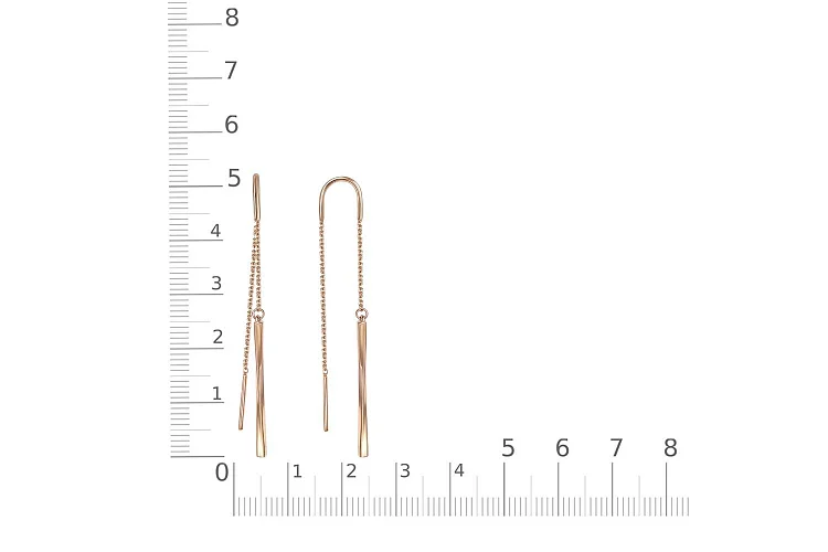 Серьги-продёвки из красного золота без вставок