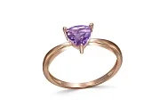 Кольцо из красного золота с аметистом