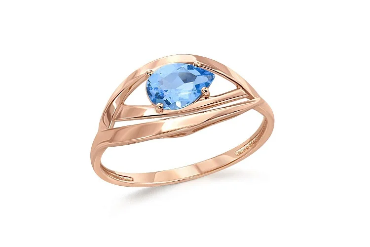 Кольцо из красного золота с топазом swiss