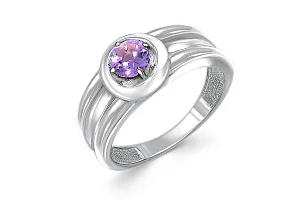 Кольцо из белого золота с аметистом